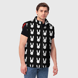 Мужской жилет Bunny pattern black, цвет: 3D-красный — фото 2