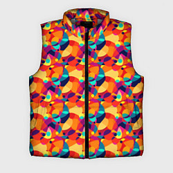 Мужской жилет Абстрактный узор из разноцветных окружностей, цвет: 3D-светло-серый