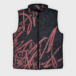 Мужской жилет Бордовое граффити, цвет: 3D-черный