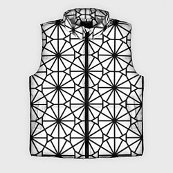 Мужской жилет Абстрактный чёрно-белый треугольно-круглый паттерн, цвет: 3D-светло-серый