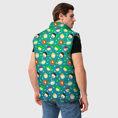 Мужской жилет Южный Парк - паттерн персонажи / 3D-Светло-серый – фото 4