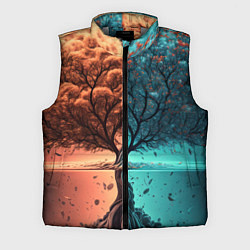 Мужской жилет Таинственное дерево в озере, цвет: 3D-светло-серый