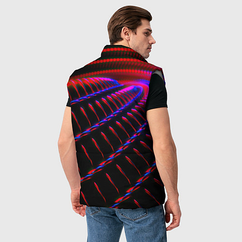 Мужской жилет Geometry neon texture / 3D-Светло-серый – фото 4
