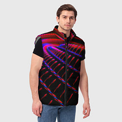 Мужской жилет Geometry neon texture, цвет: 3D-светло-серый — фото 2