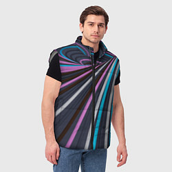 Мужской жилет Завихрения полос, цвет: 3D-светло-серый — фото 2