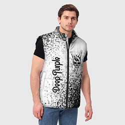 Мужской жилет Deep Purple и рок символ на светлом фоне, цвет: 3D-черный — фото 2