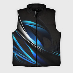 Мужской жилет Абстрактные синие и белые линии на черном фоне