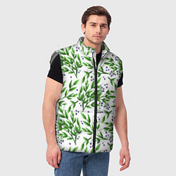 Мужской жилет Веточки и ягодки - паттерн, цвет: 3D-светло-серый — фото 2