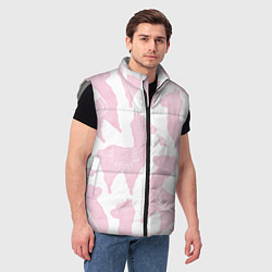 Мужской жилет Розовые альпаки - паттерн, цвет: 3D-светло-серый — фото 2
