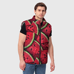 Мужской жилет Сочная текстура из долек арбуза, цвет: 3D-светло-серый — фото 2
