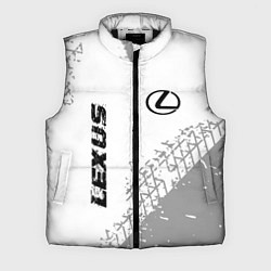 Мужской жилет Lexus speed на светлом фоне со следами шин: надпис, цвет: 3D-черный