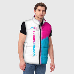 Мужской жилет Counter Strike 2 neon gradient style: по-вертикали, цвет: 3D-черный — фото 2
