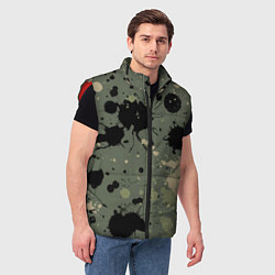 Мужской жилет Камуфляж из клякс, цвет: 3D-красный — фото 2