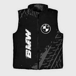 Мужской жилет BMW speed на темном фоне со следами шин: надпись,, цвет: 3D-черный