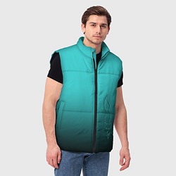 Мужской жилет Силуэт лисы на градиентном фоне, цвет: 3D-черный — фото 2