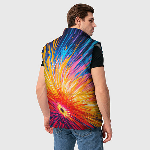 Мужской жилет Абстрактный цветок / 3D-Светло-серый – фото 4