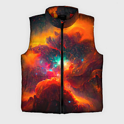 Мужской жилет Небула в космосе в оранжевых тонах - нейронная сет, цвет: 3D-красный