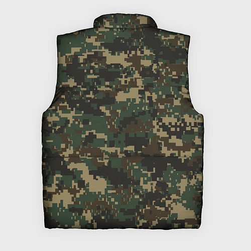 Мужской жилет Зелено - коричневый камуфляж / 3D-Красный – фото 2
