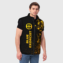 Мужской жилет Blue Exorcist - gold gradient: по-вертикали, цвет: 3D-черный — фото 2