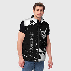 Мужской жилет Evanescence и рок символ на темном фоне, цвет: 3D-черный — фото 2