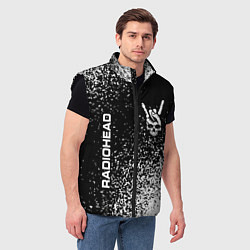 Мужской жилет Radiohead и рок символ на темном фоне, цвет: 3D-черный — фото 2