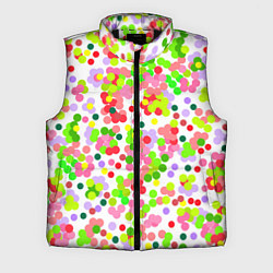 Мужской жилет Разноцветное конфетти на белом, цвет: 3D-черный