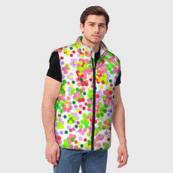Мужской жилет Разноцветное конфетти на белом, цвет: 3D-черный — фото 2