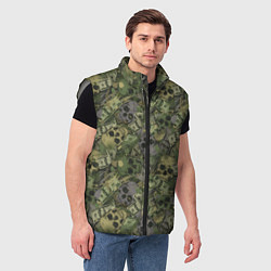 Мужской жилет Камуфляж с черепами и долларами, цвет: 3D-светло-серый — фото 2