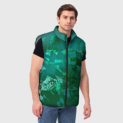Мужской жилет Зелёные обрывки фигур, цвет: 3D-светло-серый — фото 2