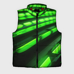 Мужской жилет Green neon abstract, цвет: 3D-красный