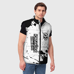 Мужской жилет Five Finger Death Punch и рок символ на светлом фо, цвет: 3D-черный — фото 2