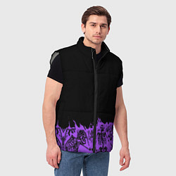 Мужской жилет Скелеты в неоновом огне, цвет: 3D-светло-серый — фото 2