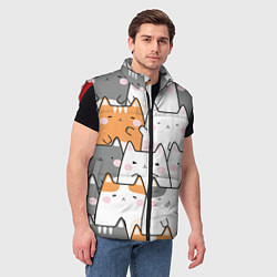 Мужской жилет Семья котиков, цвет: 3D-красный — фото 2