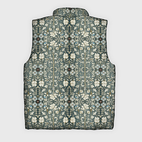 Мужской жилет Белые цветочки на сером фоне / 3D-Светло-серый – фото 2