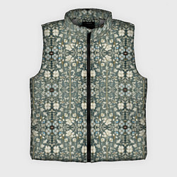 Мужской жилет Белые цветочки на сером фоне