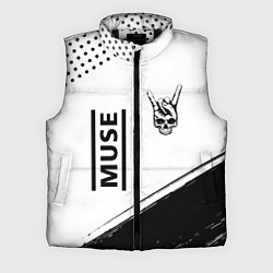 Мужской жилет Muse и рок символ на светлом фоне, цвет: 3D-черный