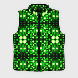 Мужской жилет Ярко-зелёный точечный узор, цвет: 3D-черный