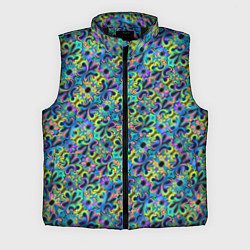 Мужской жилет Психоделические цветочки, цвет: 3D-черный