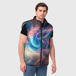 Мужской жилет Космические узоры необычные, цвет: 3D-светло-серый — фото 2