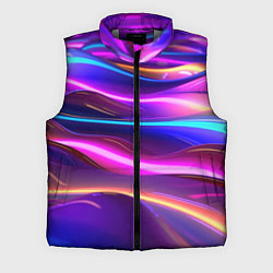 Мужской жилет Неоновые волны, цвет: 3D-светло-серый