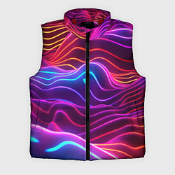 Мужской жилет Цветные неоновые волны, цвет: 3D-красный