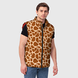 Мужской жилет Шкура Жирафа - Giraffe, цвет: 3D-красный — фото 2