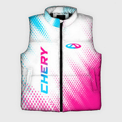 Мужской жилет Chery neon gradient style: надпись, символ, цвет: 3D-черный