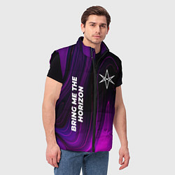 Мужской жилет Bring Me the Horizon violet plasma, цвет: 3D-черный — фото 2