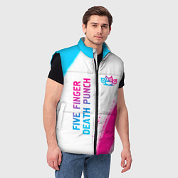 Мужской жилет Five Finger Death Punch neon gradient style: надпи, цвет: 3D-черный — фото 2