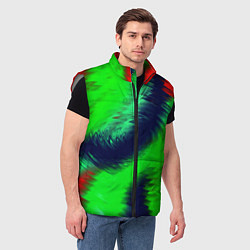 Мужской жилет Красно-зеленый абстрактный узор, цвет: 3D-светло-серый — фото 2