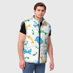 Мужской жилет Сытые котики, цвет: 3D-светло-серый — фото 2