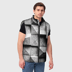 Мужской жилет Каменные плиты и обман зрения, цвет: 3D-светло-серый — фото 2