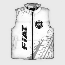 Мужской жилет Fiat speed на светлом фоне со следами шин: надпись, цвет: 3D-черный