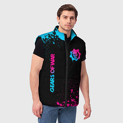 Мужской жилет Gears of War - neon gradient: надпись, символ, цвет: 3D-черный — фото 2